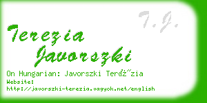 terezia javorszki business card